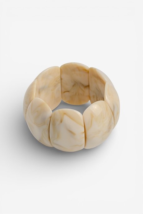 Elastic cuff bracelet with marble finish