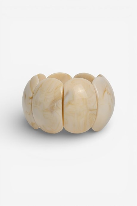 Elastic cuff bracelet with marble finish