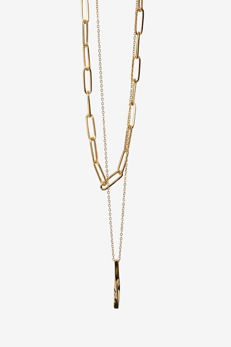 Double chain necklace with pendant