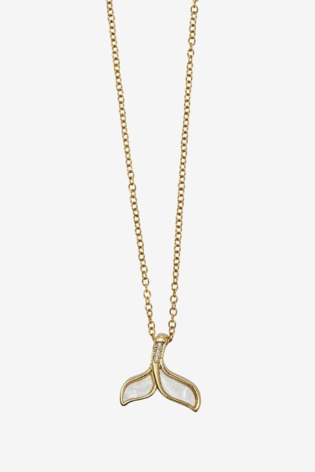Necklace with gold tone and whale tail