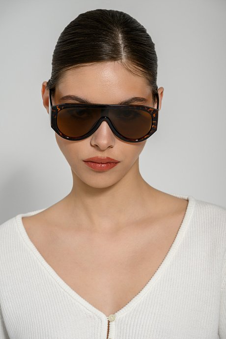 Shield tortoiseshell sunglasses