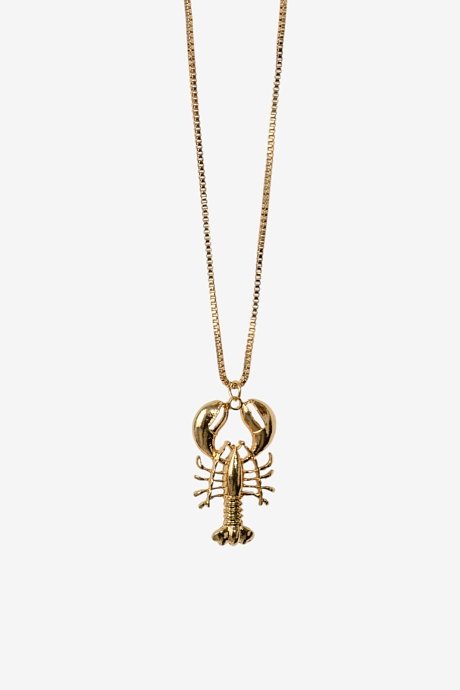 Gold tone lobster necklace