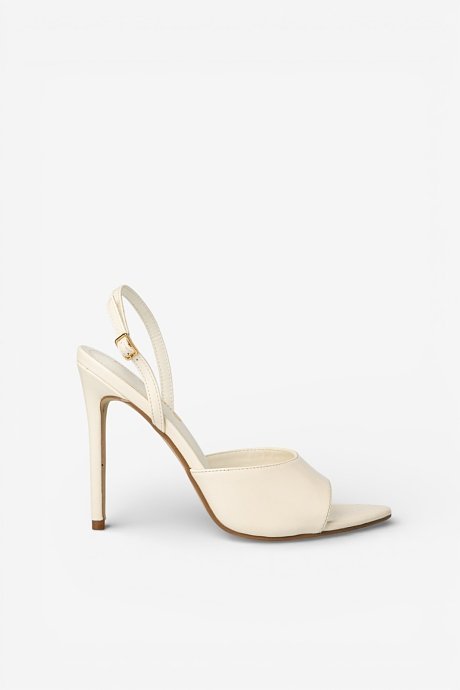 Patent leather slingback peep-toe heels