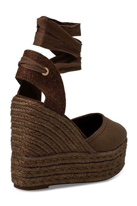 Lace-up platform wedge espadrilles