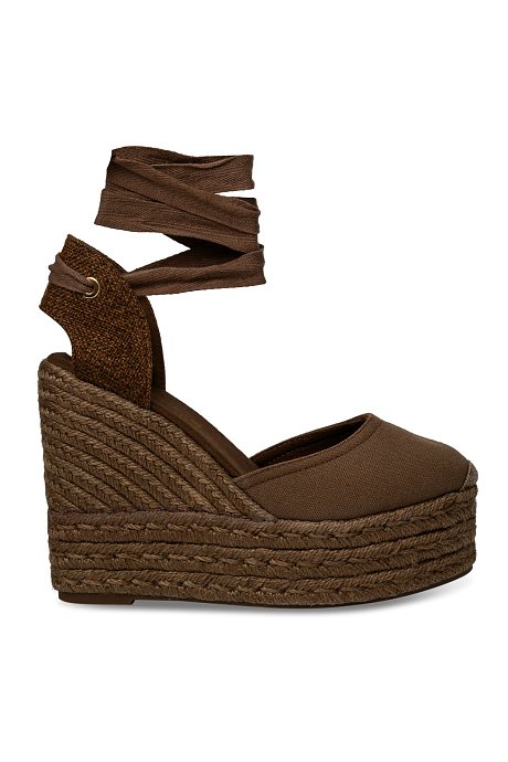 Lace-up platform wedge espadrilles