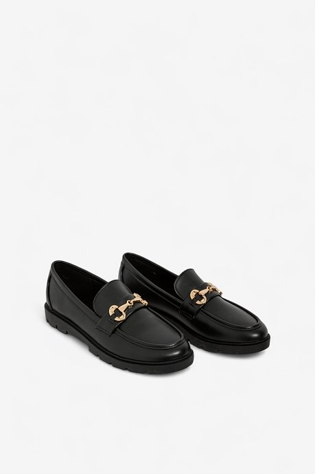 Loafers with leather effect and detail