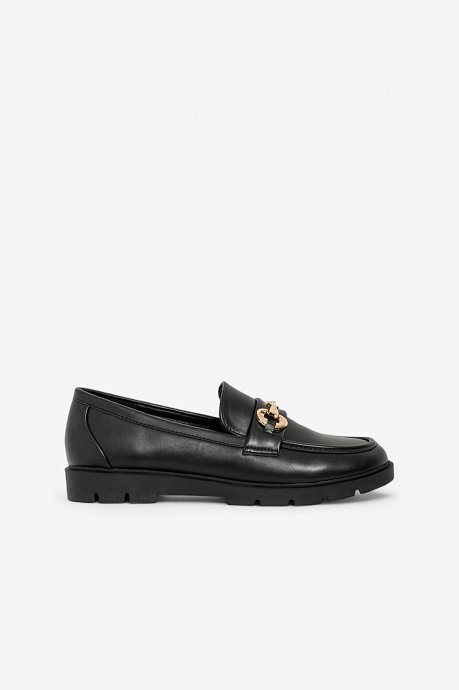 Loafers with leather effect and detail