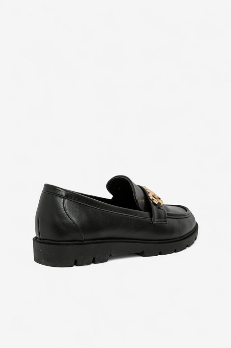Loafers with leather effect and detail