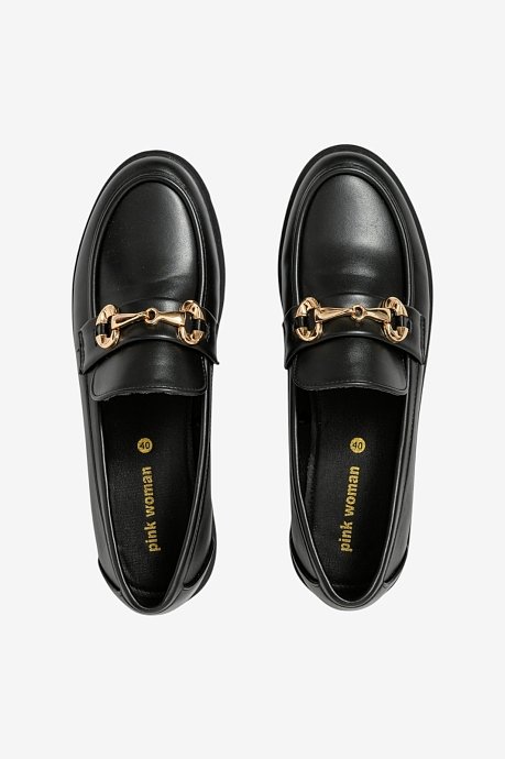 Loafers with leather effect and detail