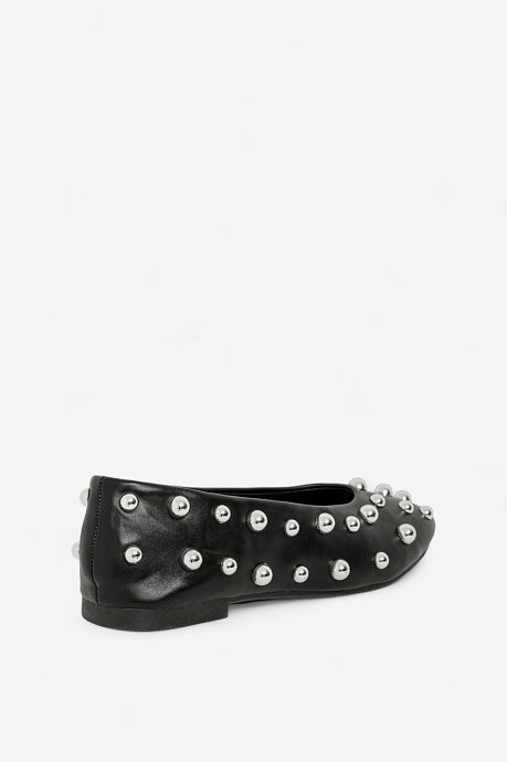 Ballet flats in leather effect with studs