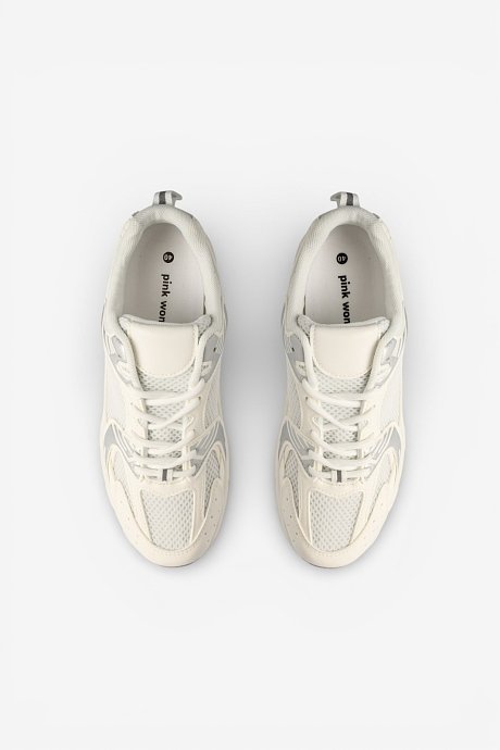 Chunky sports sneakers with silver details