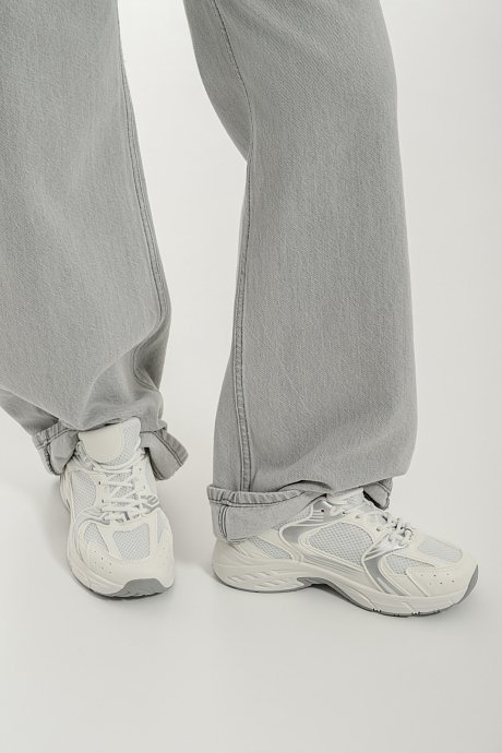 Chunky sports sneakers with silver details